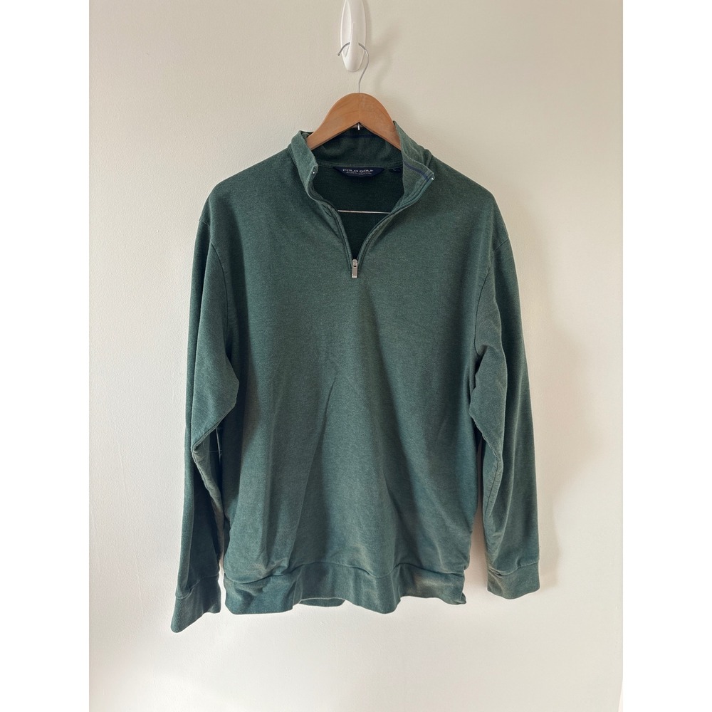 Polo Golf Ralph Lauren Men's Green 100% Pima Cotton 1/4 Zip Pullover‎ Sweatshirt